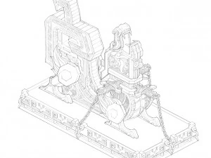 sky city - bronze - statue 02 3D Model