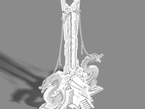 sky city - bronze - statue of taiwan Modelo 3D