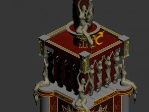angel altar - statue 01 3D 模型