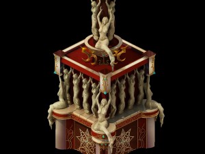 angel altar - statue 01 3D 模型