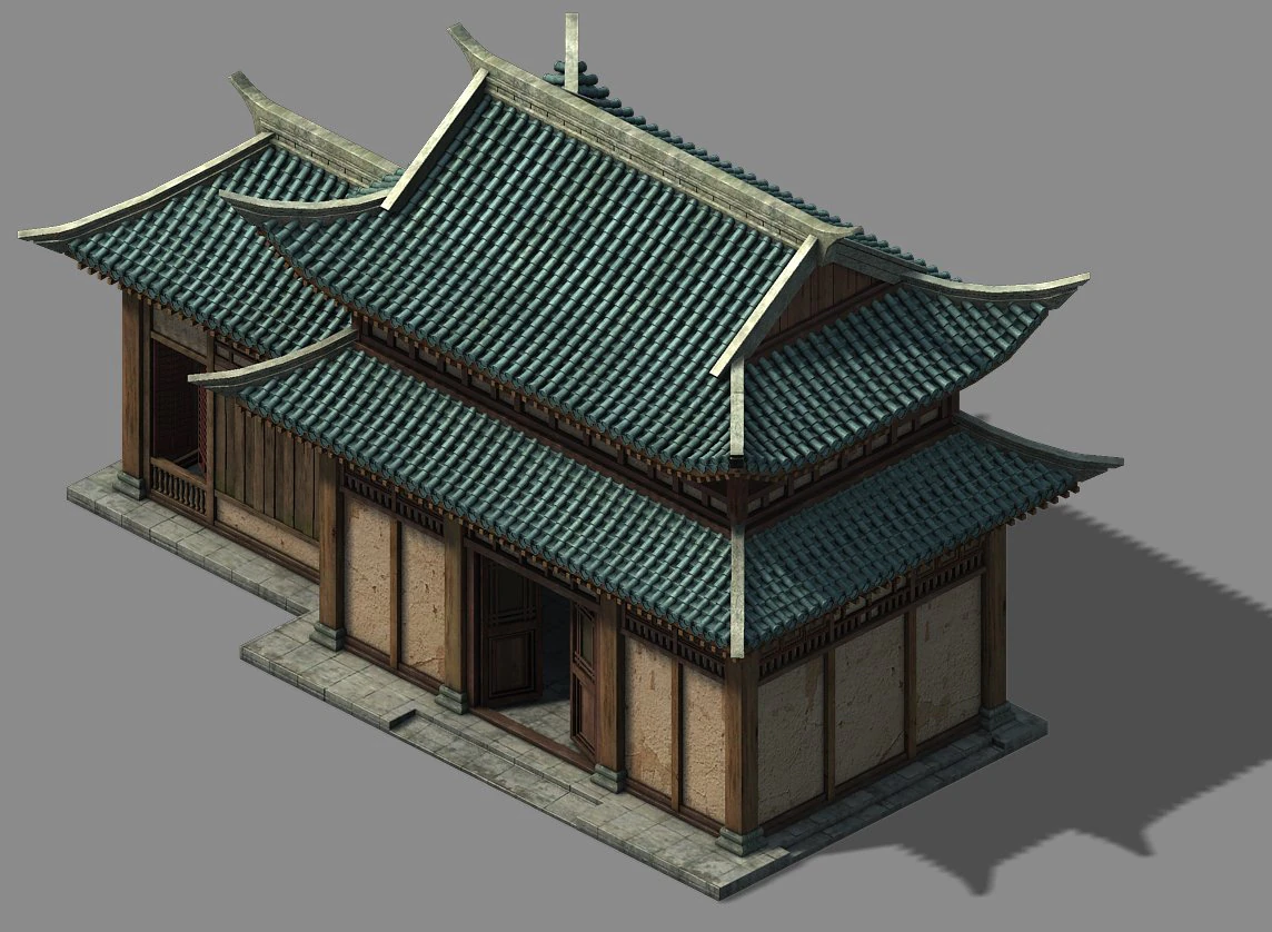 Stadt Tianshui - Gesch&auml;ft 01 3D Modell .c4d .max .obj .3ds .fbx .stl .blend 
