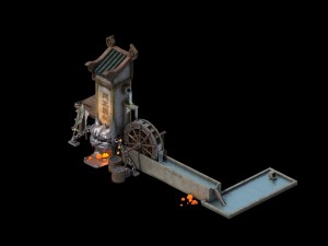 blacksmith shop - steel stove 01 3D Model
