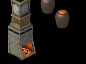 blacksmith shop - steel stove 01 3D Model