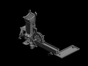 blacksmith shop - steel stove 01 3D Model