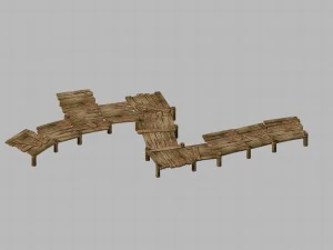 tongtianhe - wooden bridge 01 3D Model