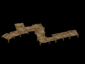 tongtianhe - wooden bridge 01 3D Model
