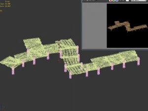 tongtianhe - wooden bridge 01 3D Model