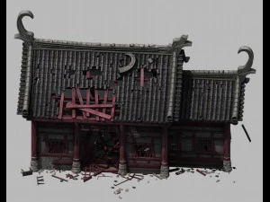 tongtianhe - зламаний будинок 01 3D Модель
