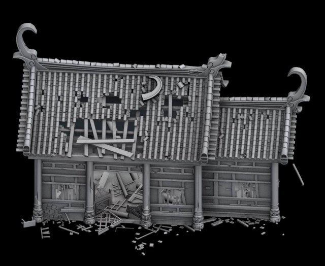 tongtianhe - breaking the house 02 3D Model .c4d .max .obj .3ds .fbx .stl .blend 