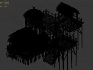 tongtianhe - fishing village - thatched cottage 01 Modelo 3D