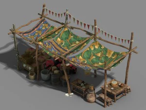 universal objects - prairie - stalls 03 3D Model