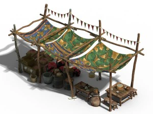 universal objects - prairie - stalls 03 3D Model