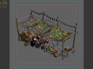 universal objects - prairie - stalls 03 3D Model