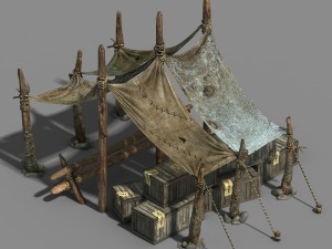 universal objects - prairie - horse shed Modelo 3D