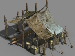 普遍的な物体 - 草原 - 馬小屋 3Dモデル