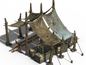 universal objects - prairie - horse shed 3D Model