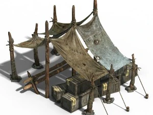 universal objects - prairie - horse shed 3D Model