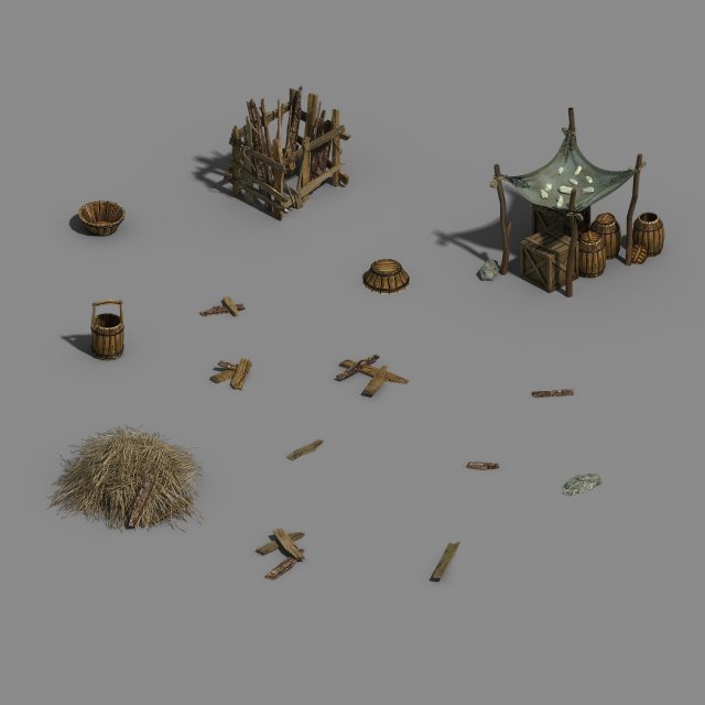 common objects - prairie - sundries 01 3D-Modell .c4d .max .obj .3ds .fbx .stl .blend 