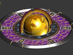 पुस्तकालय - बड़ा ग्लोब 01 3D मॉडल