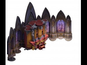 library - grand organ 01 Modello 3D