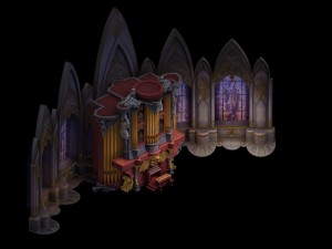library - grand organ 01 3D Модель