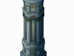 library - the door pillar 01 Model 3D