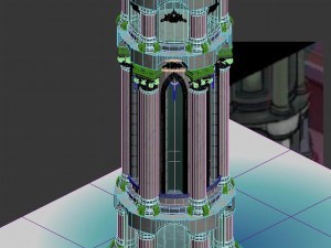 library - the door pillar 01 3D 模型