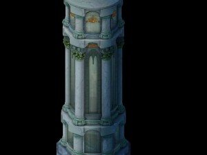 library - the door pillar 01 3D 模型