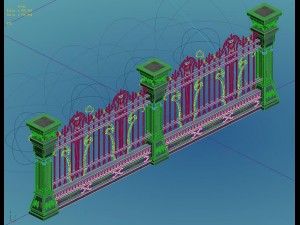 library - shared railing 01 3D मॉडल