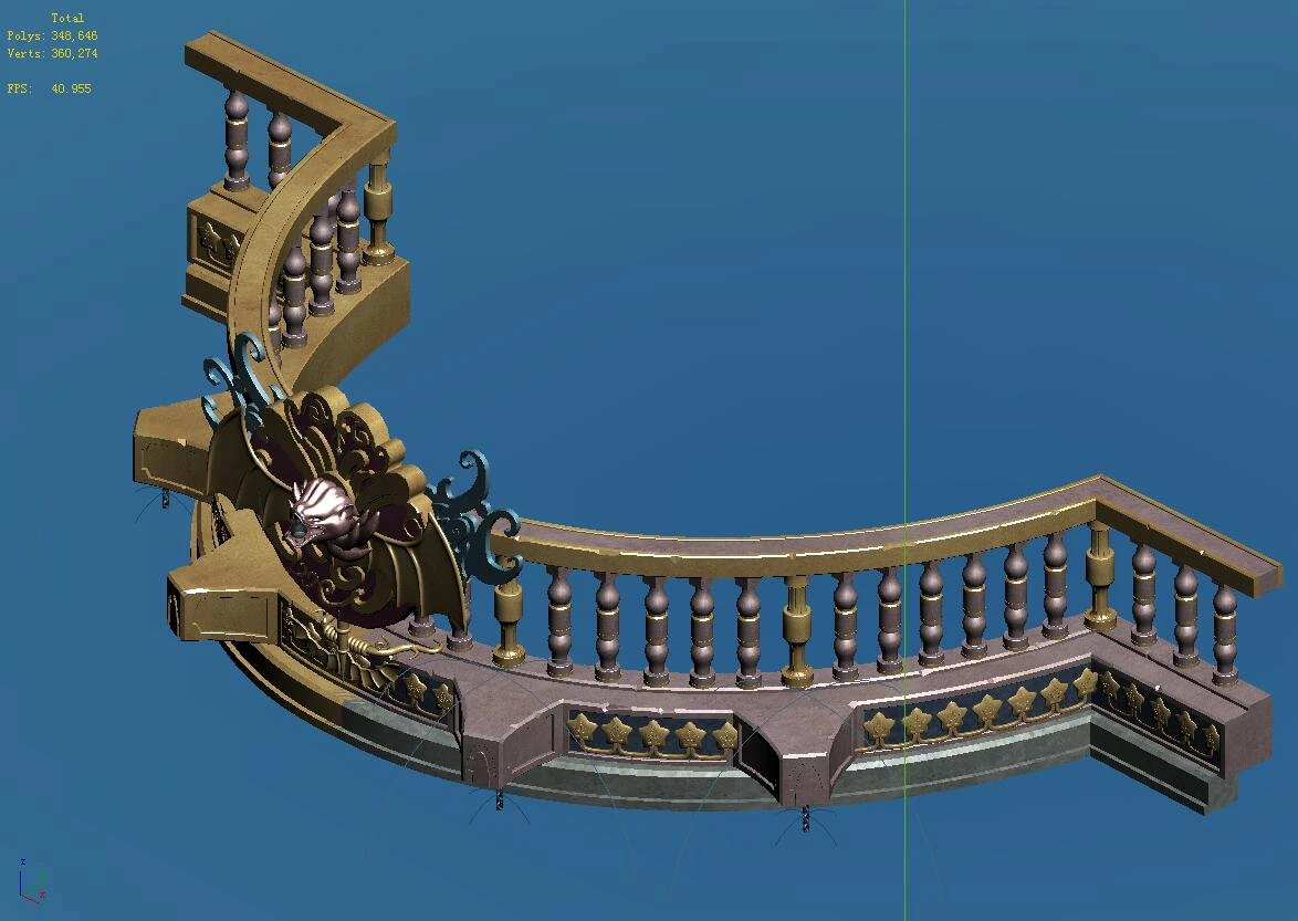 library - shared railings 02 3D Model .c4d .max .obj .3ds .fbx .stl .blend 