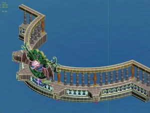 library - shared railings 02 3D Model