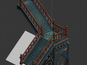 library - shared stairs 01 3D Model