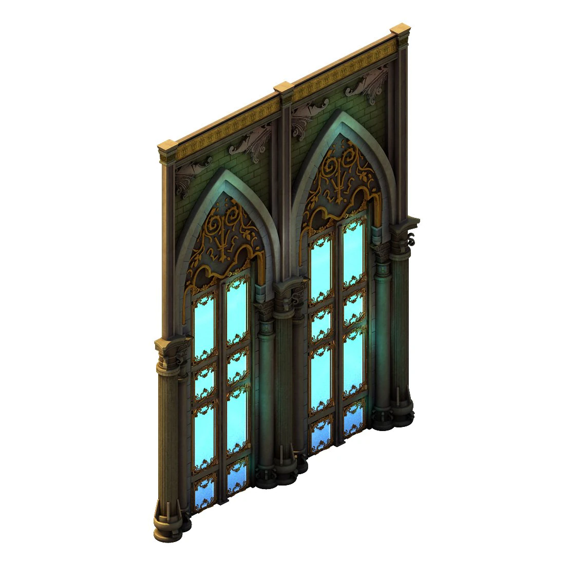 library - arc archway door 01 3D Model .c4d .max .obj .3ds .fbx .stl .blend