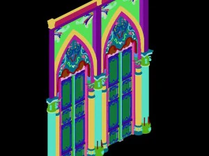 library - arc archway door 01 3D Model