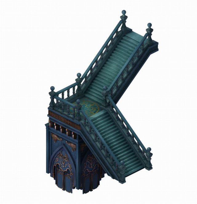 library - stairs 02 3D-Modell .c4d .max .obj .3ds .fbx .stl .blend 