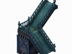 library - stairs 02 3D Model