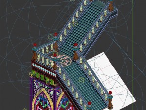 library - stairs 02 3D-Modell