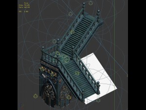 library - stairs 02 3D-Modell