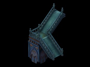 library - stairs 02 3D-Modell