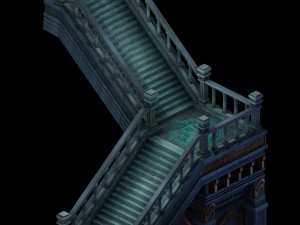 library - stairs 03 3D 모델