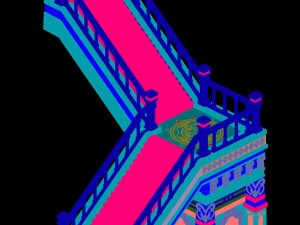 library - stairs 03 3D 모델
