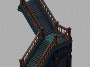 library - stairs 03 3D 모델