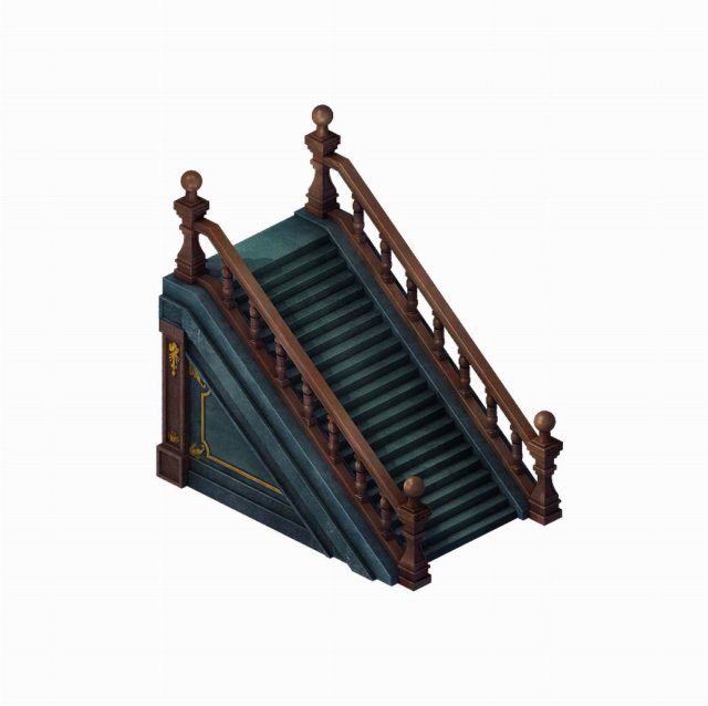 library - stairs 07 3D Model .c4d .max .obj .3ds .fbx .stl .blend 