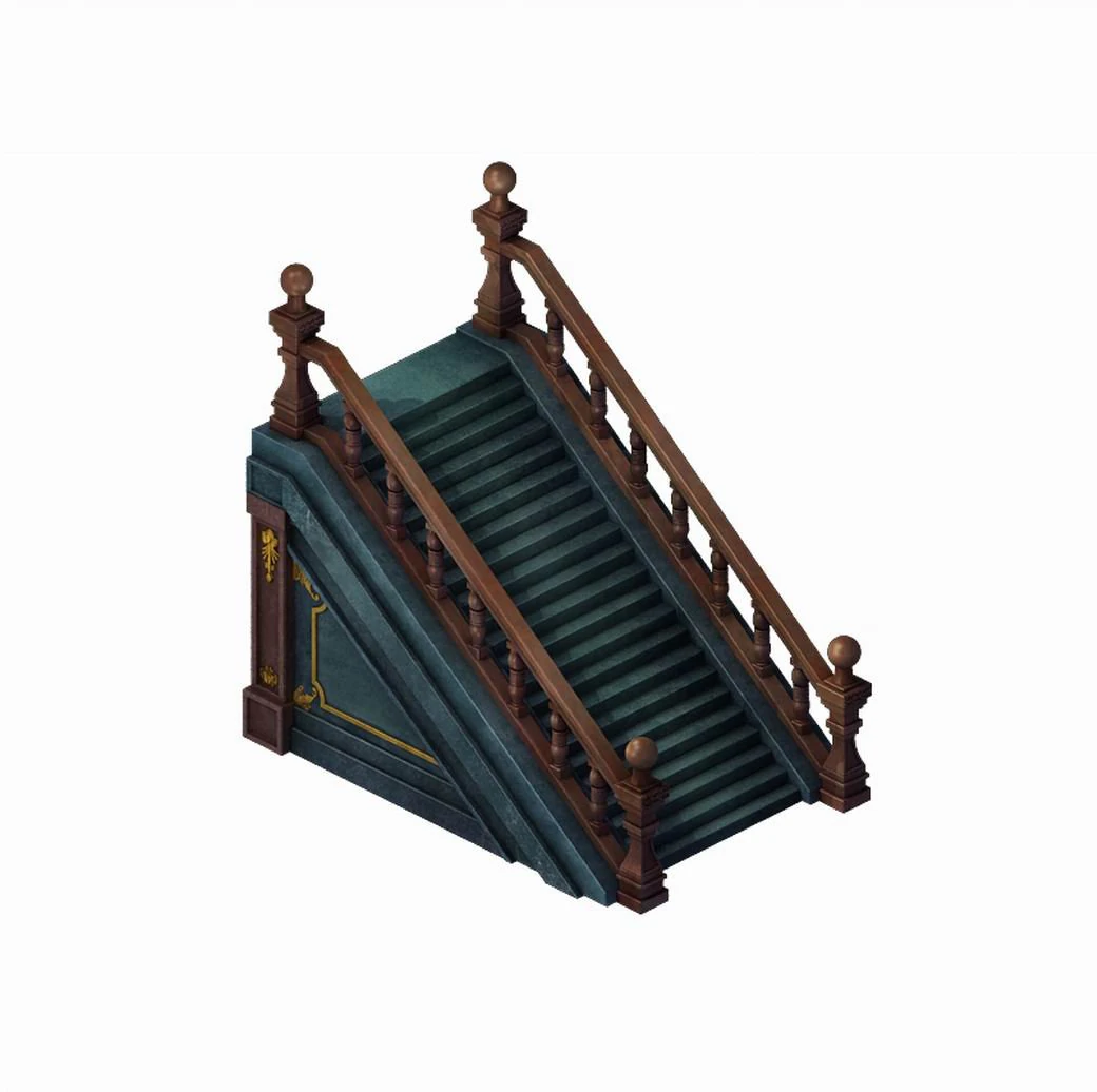 library - stairs 07 3D Model .c4d .max .obj .3ds .fbx .stl .blend