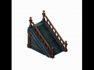 library - stairs 07 Modèle 3D