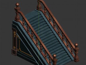library - stairs 07 3D Model