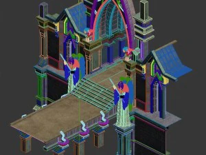 library - entrance gate 01 3D Model