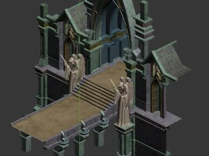 library - entrance gate 01 3D Model