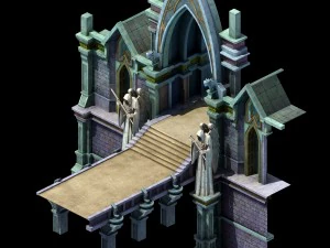 library - entrance gate 01 3D Model
