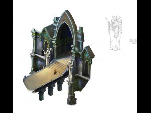 library - entrance gate 01 3D Model